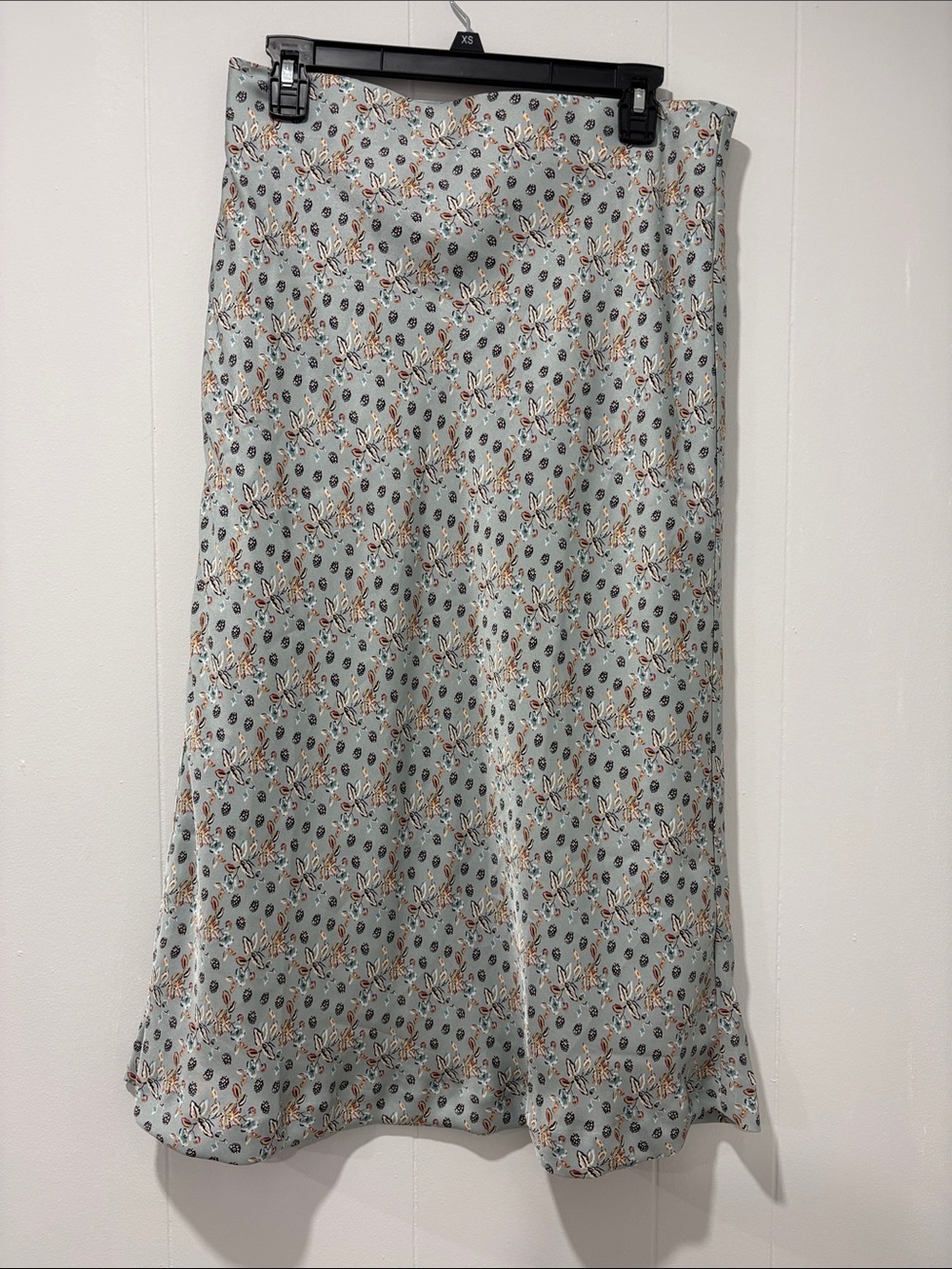 Ann Taylor Sage Blue Floral Midi Skirt